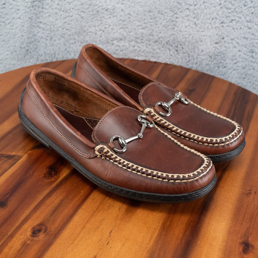 Peter Huber Classic Bit Driver Tobacco Brown Leather Dress Shoes Size 8 M